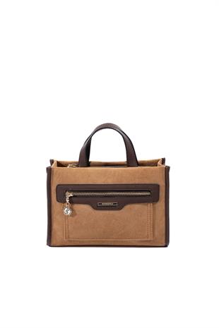 Silver & Polo SP1271 Kadın El Çantası Süet Taba-Kahve