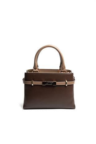 Silver & Polo SP1149 Kadın El Çantası Düz Kahve-Vizon