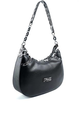 Silver & Polo Leopar Siyah SP1255 Kadın Omuz Çantası