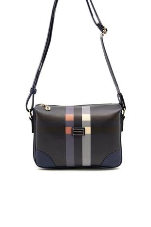 Silver & Polo SP784 Kadın Çapraz Çanta Ekose Lacivert