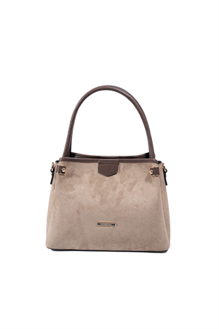 Silver & Polo SP1254 Kadın El Çantası Süet Vizon-Kahve