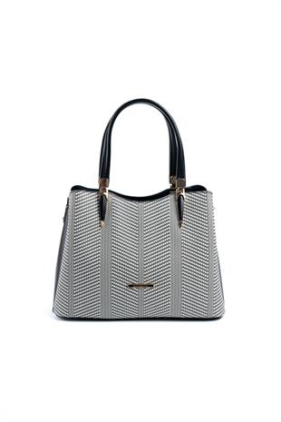 Silver & Polo Siyah Beyaz - Siyah SP1205 Kadın El Çantası