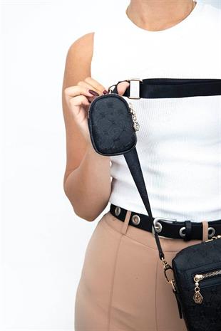 Silver & Polo SP1038 Kadın Çapraz Çanta Logolu Siyah