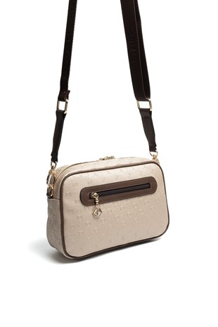 Silver & Polo SP1280 Kadın Çapraz Çanta Logolu Nut-Kahve