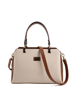 Silver & Polo Bej - Taba SP972 Kadın El Çantası