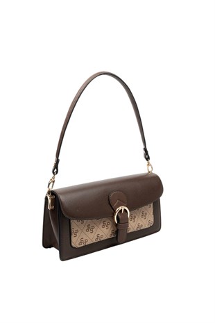 Silver & Polo SP1279 Kadın Çapraz Çanta Düz Kahve-M178 Koyu Bej-Kahve