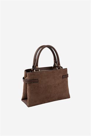 Silver & Polo SP1149 Kadın El Çantası Süet Kahve