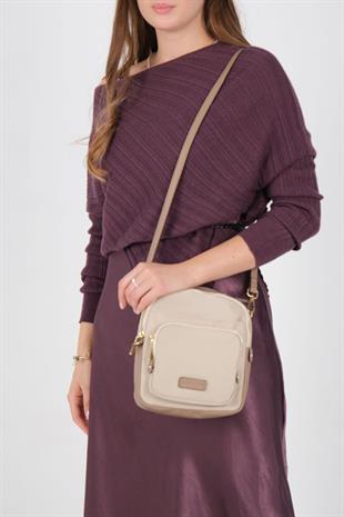1220 Kadın Çapraz Çanta  Bej-Kum