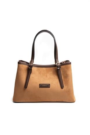 Silver & Polo SP1252 Kadın El Çantası Süet Taba-Kahve