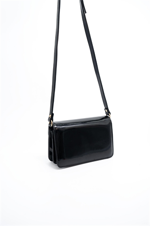 Silver & Polo SP1170 Kadın Çapraz Çanta Rugan Rugan Siyah