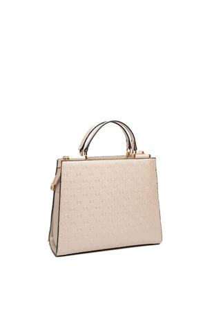 Silver & Polo SP1166 Kadın El Çantası Logolu Bej-S.Bej