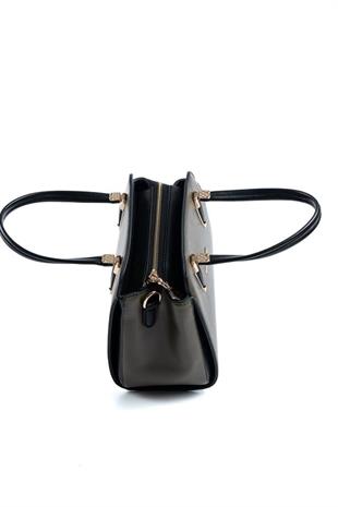 Silver & Polo SP1136 Kadın El Çantası Düz Zeytuni-Siyah
