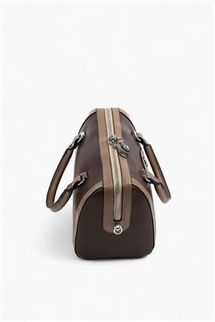 Silver & Polo SP1091 Kadın El Çantası Düz Kahve-Vizon