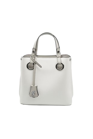 Silver & Polo SP975 Kadın El Çantası Düz Beyaz-A.Gri