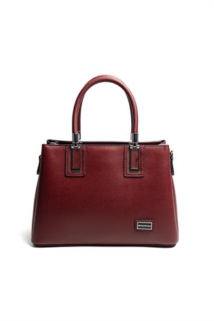 Silver & Polo SP1000 Kadın El Çantası Düz Bordo-Bordo
