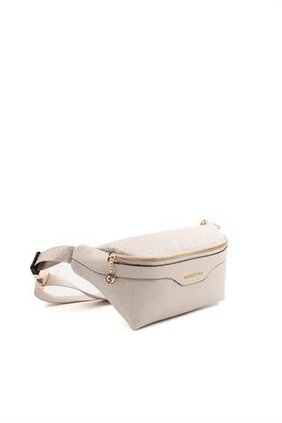 Silver & Polo SP1192 Kadın Bel Çantası Logolu Bej-S.Bej