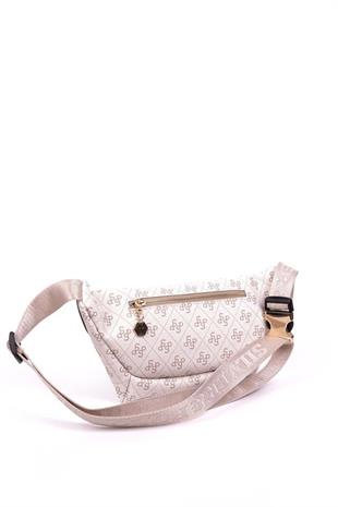 Silver & Polo SP1192 Kadın Bel Çantası Monogram Bej-Kum