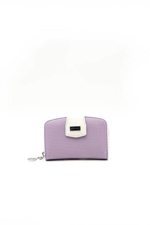 Silver & Polo SP874 Kadın Cüzdan & Kartlık Petek Lila-Kemik
