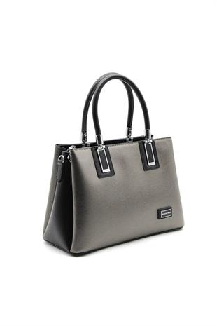 Silver & Polo SP1000 Kadın El Çantası Düz Platin-Siyah