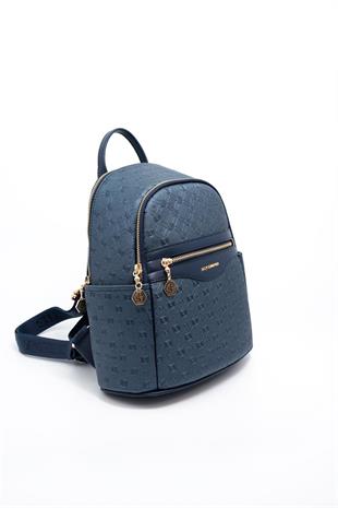 Silver & Polo SP1161 Kadın Sırt Çantası Logolu Lacivert-Lacivert