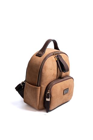 Silver & Polo SP1130 Kadın Sırt Çantası Süet Taba-Kahve