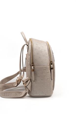 Silver & Polo SP901 Kadın Sırt Çantası Logolu Bej-S.Bej