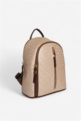 Silver & Polo SP901 Kadın Sırt Çantası Logolu Nut-Kahve