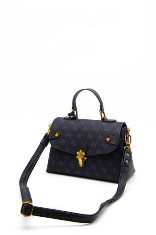 Silver & Polo SP1159 Kadın El Çantası Monogram Siyah