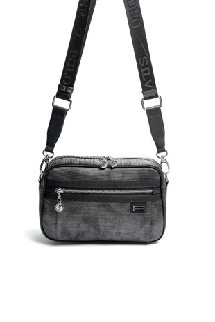 Silver & Polo SP1280 Kadın Çapraz Çanta Petek M.Gümüş-Siyah