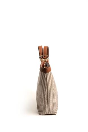 Silver & Polo SP1189 Kadın El Çantası Hasır Bej-Taba