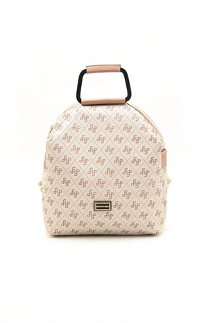 Silver & Polo SP771 Kadın Sırt Çantası Monogram Pembe-Somon