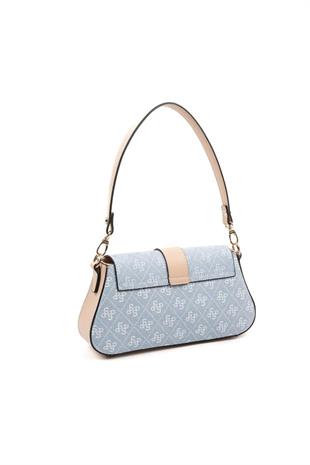 Silver Polo SP1177 Kadın Omuz Çantası Monogram Mavi-Ten
