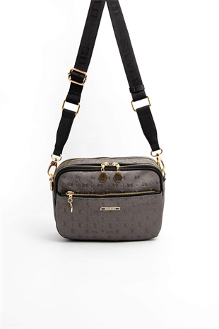 Silver & Polo SP1162 Kadın Çapraz Çanta Logolu Platin-Siyah