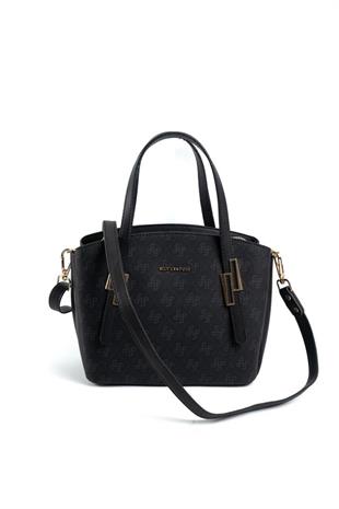 Silver & Polo SP1021 Kadın El Çantası Monogram Siyah-Siyah