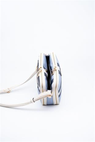 Silver & Polo SP899 Kadın Çapraz Çanta Ekose Mavi-Kemik