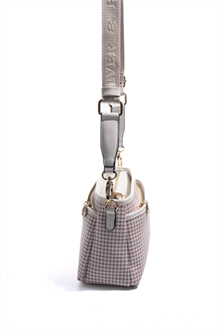 Silver & Polo SP1184 Kadın Çapraz Çanta King Desen Bordo-Kemik