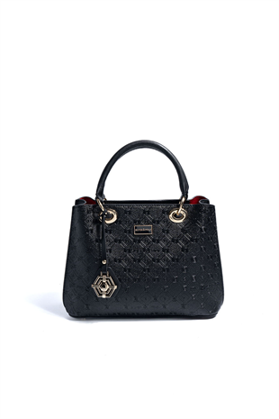Silver & Polo SP1272 Kadın El Çantası Logolu Siyah-Siyah