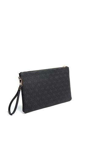 Silver & Polo SP1034 Kadın Portföy & Clutch Monogram Siyah-Siyah