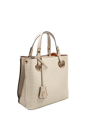 Silver & Polo SP975 Kadın El Çantası King Desen Kum-Kum Beji