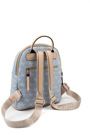 Silver & Polo SP901 Kadın Sırt Çantası Monogram Mavi-Ten
