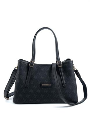 Silver & Polo SP1252 Kadın El Çantası Monogram Siyah