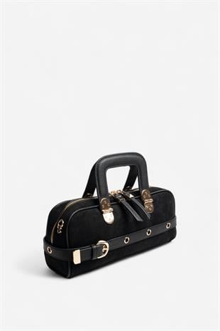 Silver & Polo SP1258 Kadın El Çantası Süet Siyah