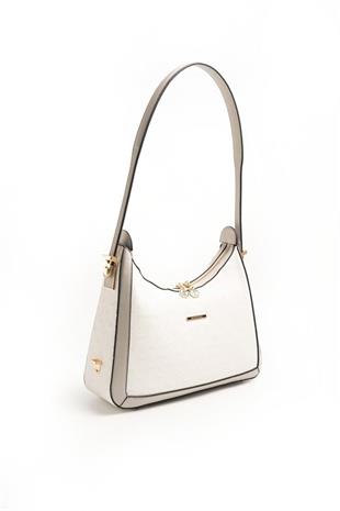 Silver & Polo SP1187 Kadın Omuz Çantası Logolu Beyaz-A.Gri