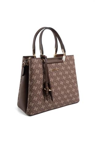 Silver & Polo SP969 Kadın El Çantası Monogram Kahve