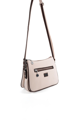 Silver & Polo SP818 Kadın Çapraz Çanta Petek Bej-Kahve