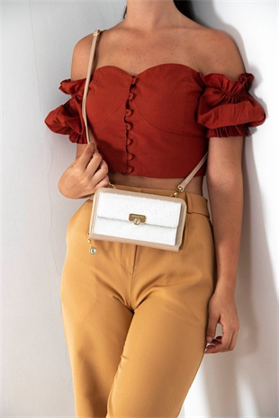 Silver & Polo SP921 Kadın Telefon Çantası Logolu Sedef-S.Nut