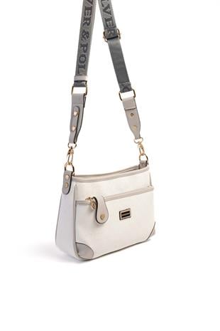 Silver & Polo Beyaz - A.gri SP1160 Kadın Çapraz Çanta