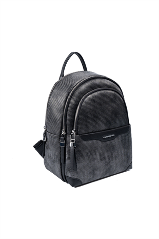 Silver & Polo SP1265 Kadın Sırt Çantası Petek M.Gümüş-Siyah