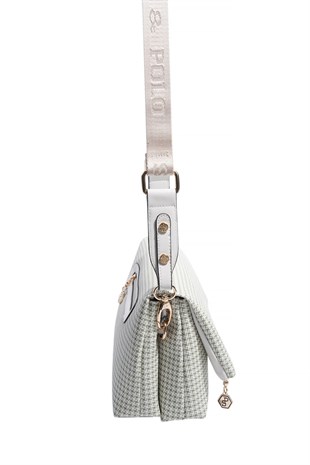 Silver & Polo SP1278 Kadın Çapraz Çanta King Desen Yeşil-Kemik