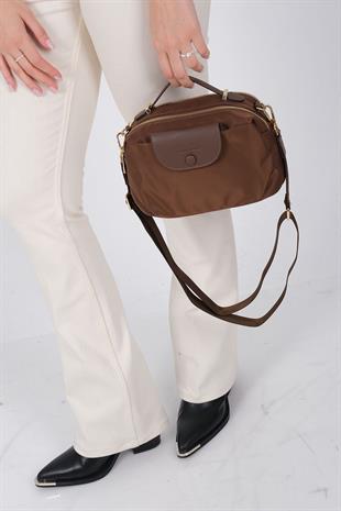 Silver & Polo SP1223 Kadın Çapraz Çanta Saten Kahve-Kahve